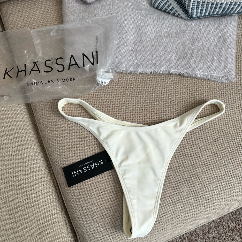 Khassani White Bikini Bottom